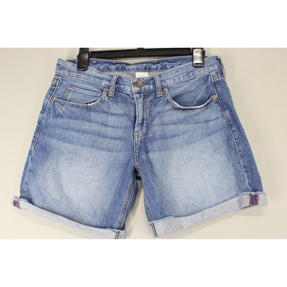 Banana Republic Denim Shorts Womens 28 Blue Cotton Cuffed Mid Rise Casual Preppy